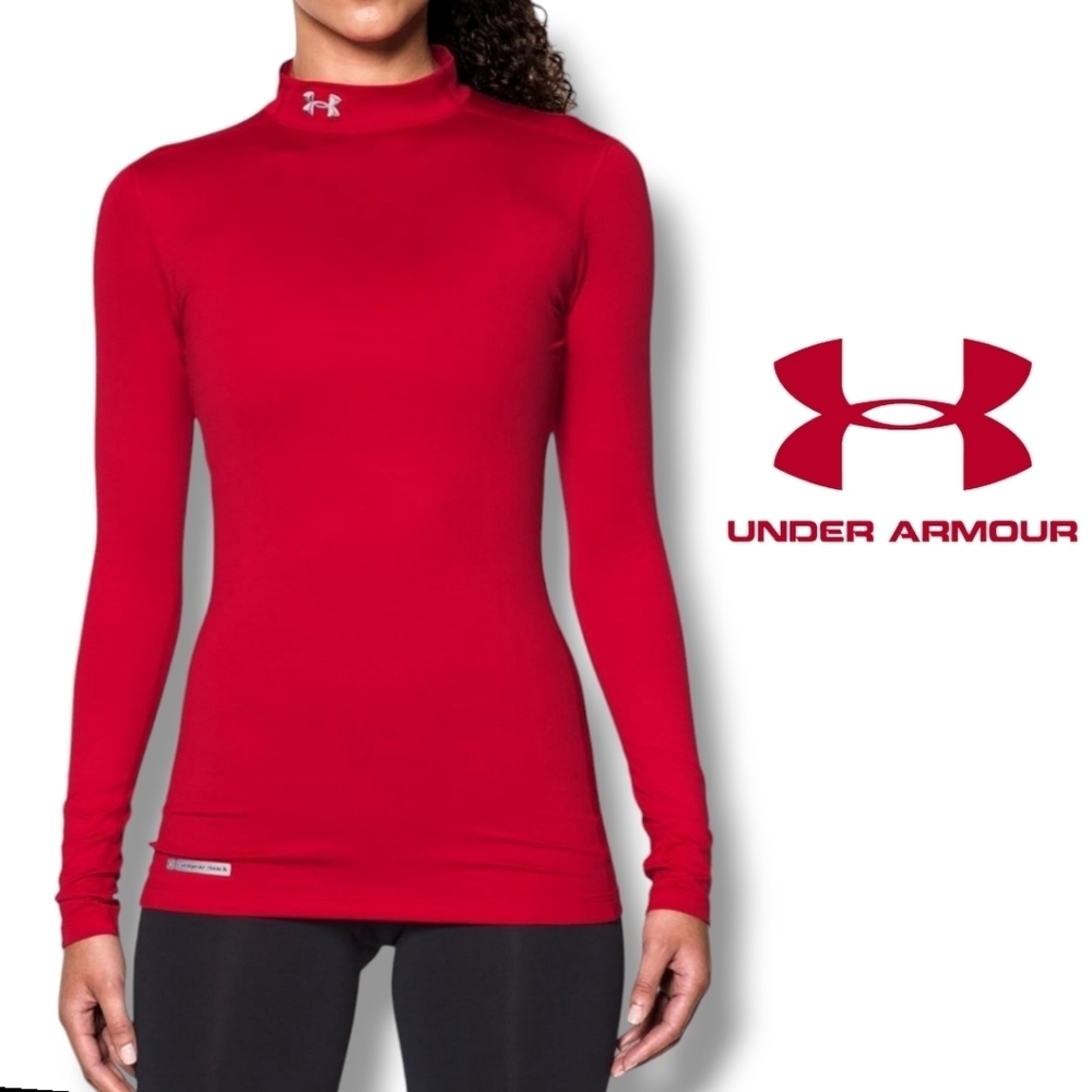 Under Armour Coldgear Authentics Women's Red Compression Mock